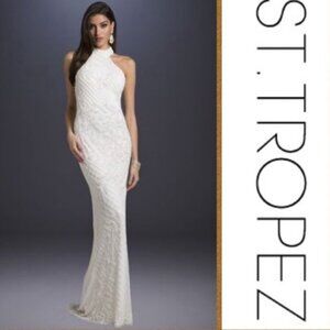 St. Tropez Lace Pearl Embellished Stunning Wedding Gown
